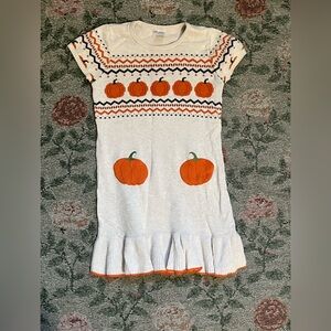 Gymboree girls pumpkin, fall dress with ruffle bottom hem 🧡✨